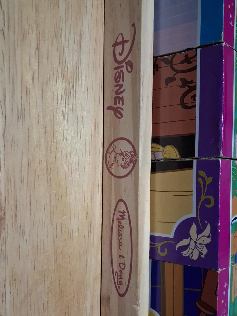 Disney Sleeping Beauty Wooden Puzzle Blocks - Pink and Purple